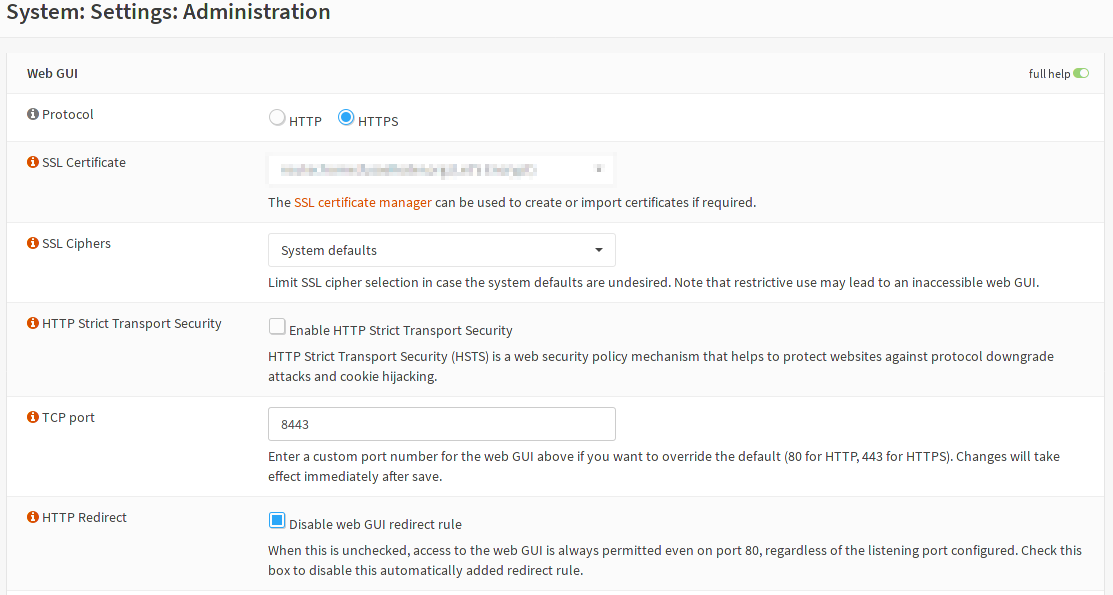 Administration overview in OPNSense